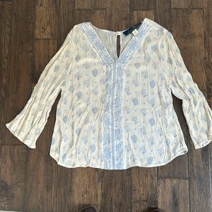 Paisley bell sleeve top